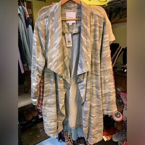 NWT! SKINNYGIRL JEANS SZ. 3X RACHEL CAMO SWEEP JACKET.